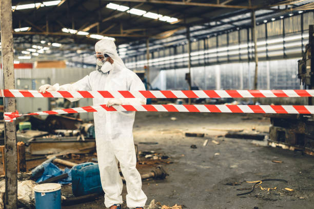 Professional Biohazard Cleanup technician working in Forest, IN